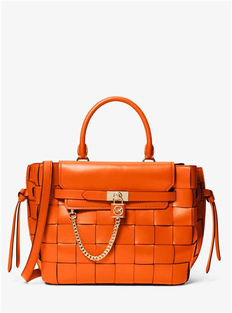 michael kors hamilton orange|michael kors hamilton satchel large.